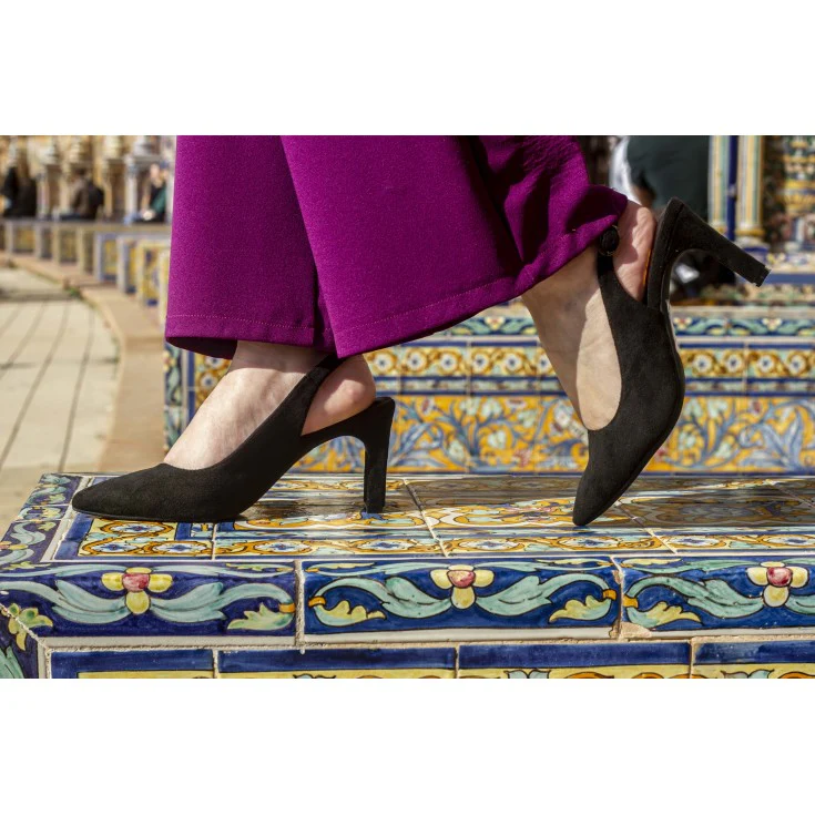 ZAPATO DE SALON ESENCIA NEGRO MICROFIBRA - Imagen 5