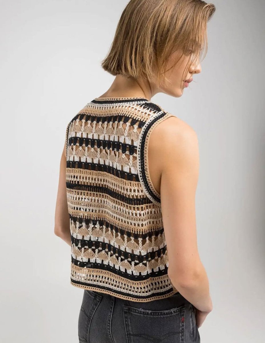 Chaleco Replay Efecto Ganchillo Multicolor Mujer - Imagen 5